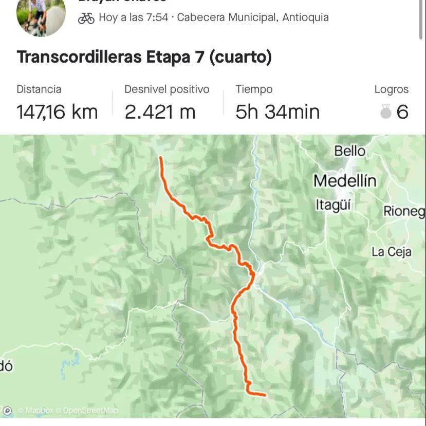 estecharu's tweet photo. Etapa 7 https://t.co/6EVpavVBP0

Brayan sigue pedaleando x los niños de Colombia.

Hoy hizo un total de 147KM que se traducen en COP$441.000 para nuestra campaña de donacion. Todos podemos aportar.

https://t.co/FoAcK4qa8H https://t.co/5SSgcErfwx