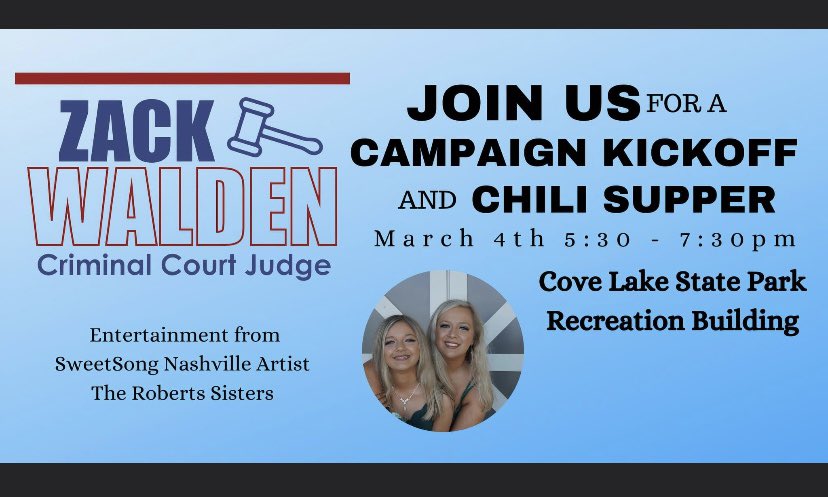Scientistbanem's tweet photo. Campaign Kickoff for Zack Walden for Criminal Court Judge https://t.co/wjledeaaDG