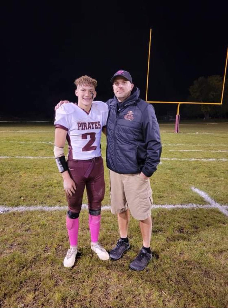 coachevwick's tweet photo. One of these guys is a state champ @ 152 lbs, the other guy is me. One of the most humble and hardworking kids you'll ever meet. Proud of you &amp; love ya! Congrats! Go Pirates! https://t.co/hZEy75UhP0