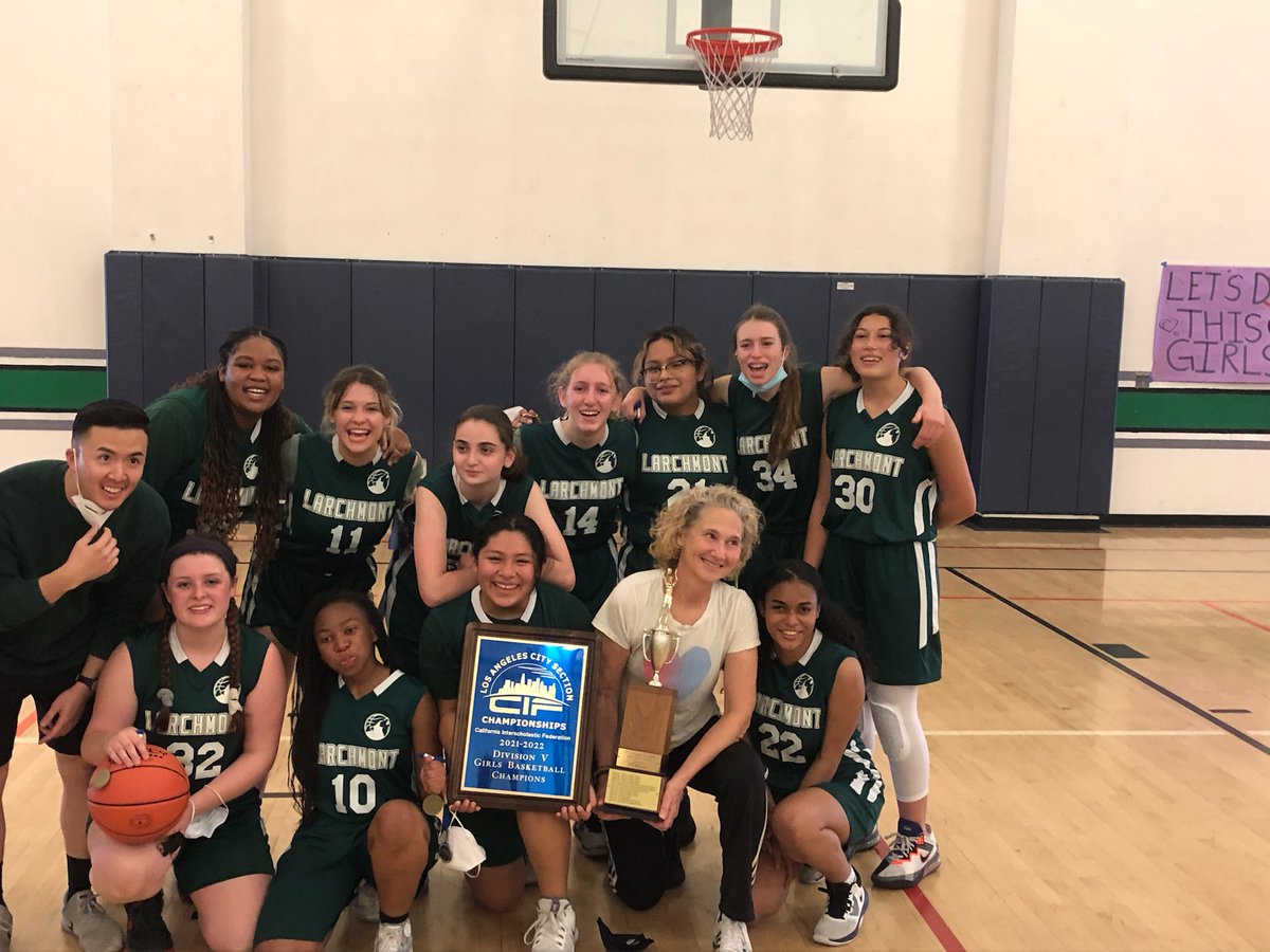 BrocktonAlumni's tweet photo. Fabulous BHS alumni: Congrats to Karen Goldberg ('84, holding trophy), who coached the Larchmont Charter School Lady Timberwolves to the Los Angeles city girls basketball championship today. Take aim at the California state championship now! #BoxerTough #BoxersForever β€οΈπ€ https://t.co/T9Bh1LOKad