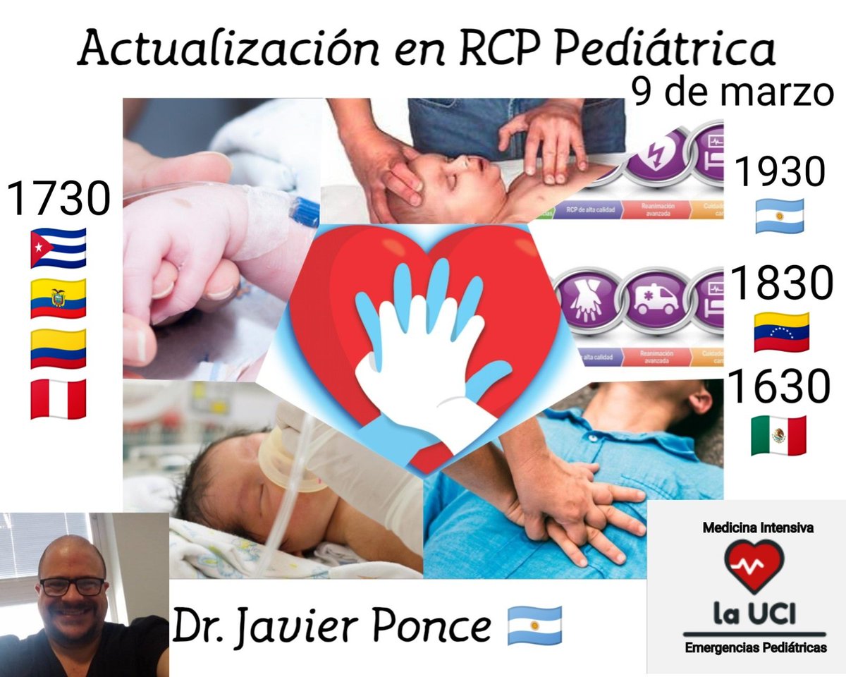 Empezamos marzo con excelentes charlas y conferencias
Síguenos y únete a nuestro próximo y maravilloso stream  Actualización en RCP Pediátrica con <a href="/javierponce76/">Javier Ponce</a>
 
 ZOOM : ID de reunión: 860 8812 1145 
Código de acceso: 835605
#MedEd
#PedsICU 

🧵⬇️