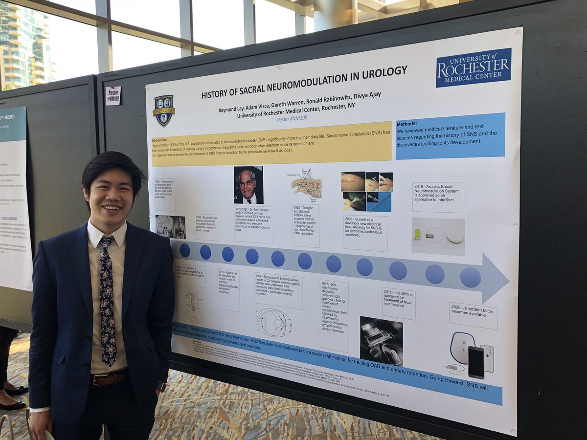 Congratulations Raymond Lay @LaymondRay (<a href="/UofR/">University of Rochester</a> MS3) on his poster presentation at #SUFU2022. In collaboration with <a href="/AmerUrological/">Amer. Urol. Assn.</a> historian Dr. Ron Rabinowitz. Watch out for this industrious and earnest applicant in the <a href="/UrologyMatch/">Urology Match</a>! @URMCUrology <a href="/sufuorg/">SUFU</a>