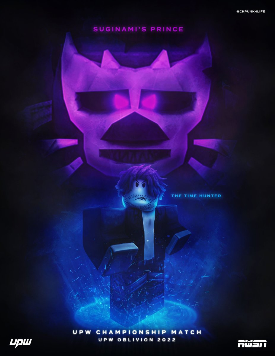 RWSNRBLX's tweet photo. An ageless relic meets a time hunter.

March 5, 2022.

#UPW #UPWOblivion #UPWChampionship #FizoVsSinyu (via @UPW_Roblox) https://t.co/OOf1nY4ns0