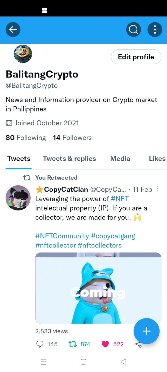 BalitangCrypto's tweet photo. @ScottLEOWarrior @CopyCatClanNFT done sir https://t.co/DUpqk4PrGJ