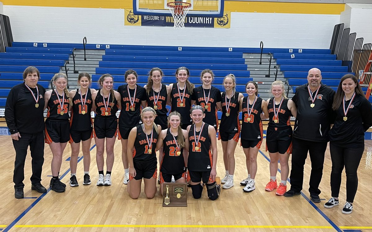 Lady Spartans, District Champions!    🧡🖤🏀