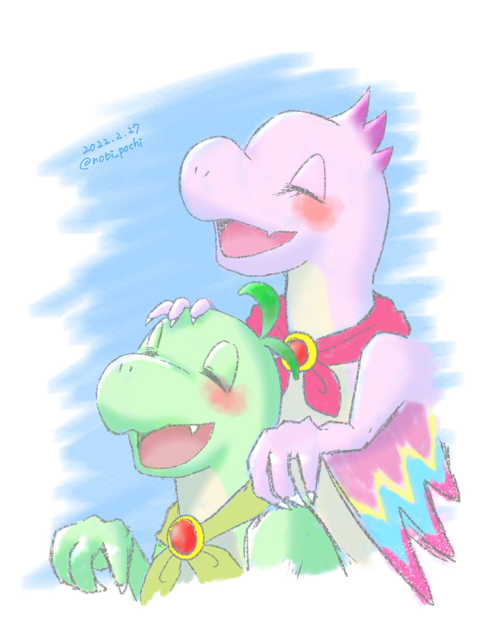 のびぽち ドラえもんのび太の新恐竜 キューとミュー可愛かった W イラスト昨日までに描き終わりたかった T Co Xbetckyp95 Twitter