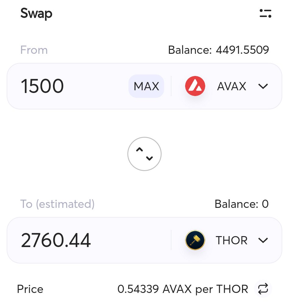 I think I claimed way too much $strong in the last couple of days because of low gas.

Well, swapped it all to #AVAX and loaded it to <a href="/DCENTwallets/">D'CENT Wallet</a> and about to swap it to $thor. 

I'm so bullish on @ThorNodes that I can't just go big, I have to go BIGGER.