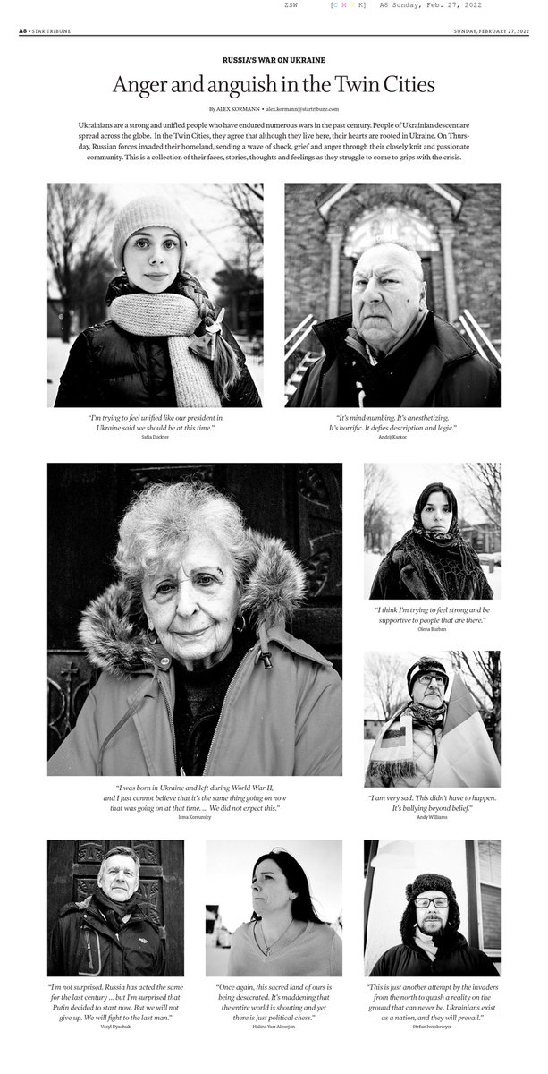 “It’s mind-numbing. It’s anesthetizing. It’s horrific. It defies description and logic.” 

Portraits by <a href="/KormannAlex/">Alex Kormann</a> in Sunday’s <a href="/StarTribune/">The Minnesota Star Tribune</a>.