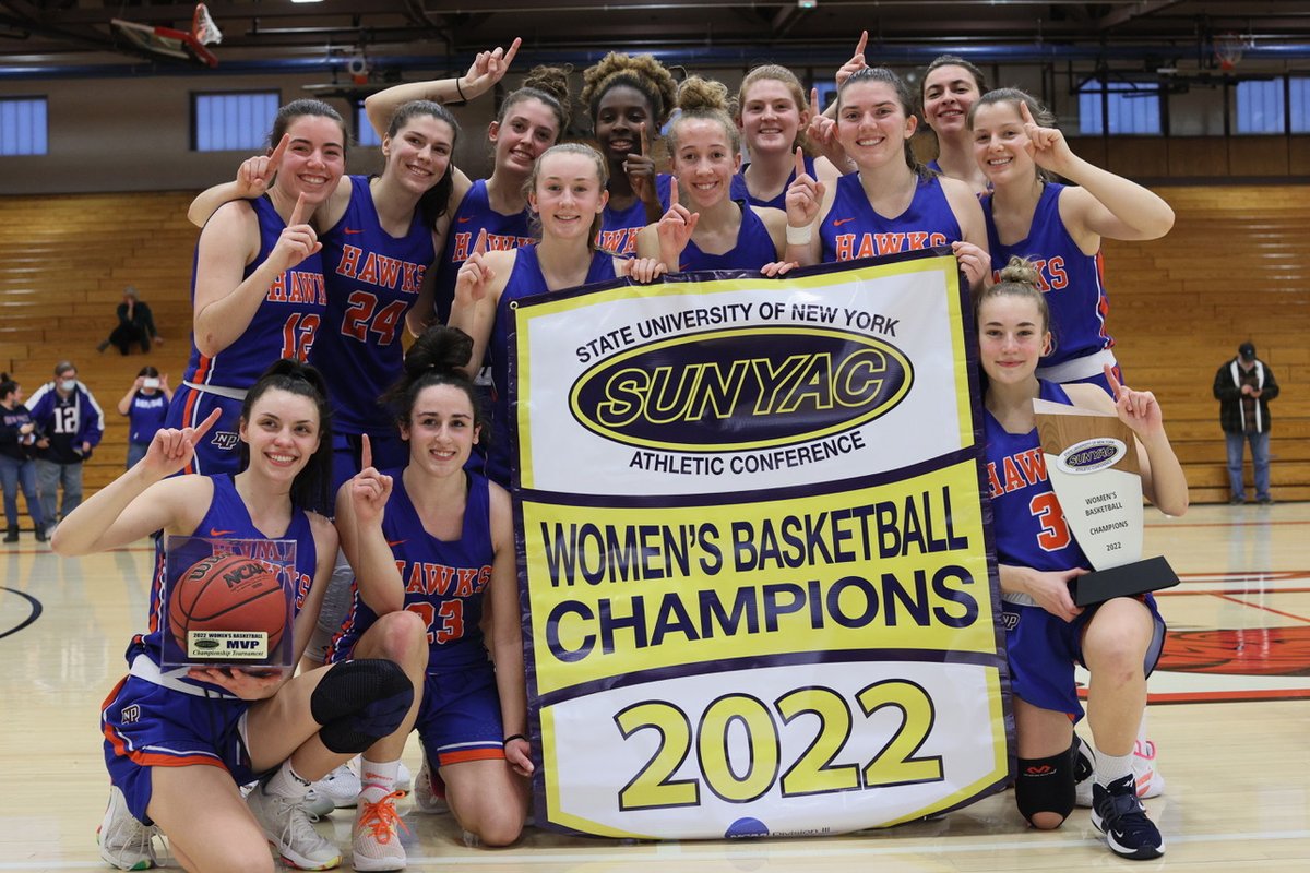 nphawks's tweet photo. Through all the adversity the last two yrs brought to @newpaltzwbball it helped the Hawks fight through a tough game against No. 1 seed Cortland Saturday &amp; claim the programs 3rd-straight #SUNYAC title #NPHawks #NPWBB #npsocial #Champions 

STORY/PHOTOS: https://t.co/nMreiwBFWb https://t.co/BLKus8BV3g