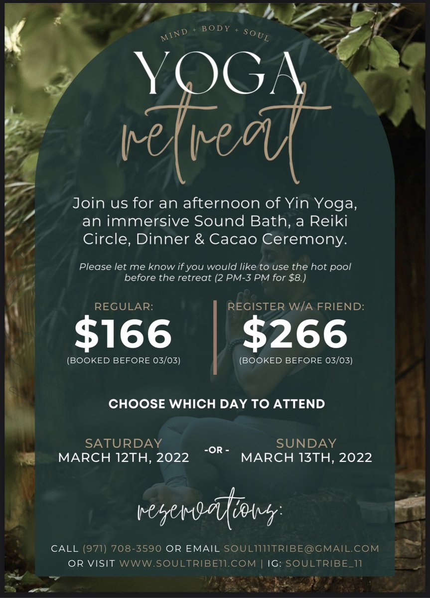 Soultribe11's tweet photo. Join us at our next retreat!!! #hillsborooregon #forestgroveoregon #yogaretreat #reiki #meditation #yoga https://t.co/WWIwEClZBx