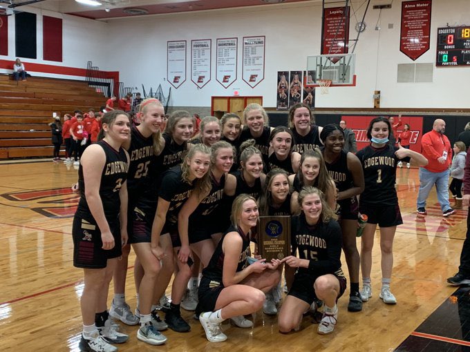 Regional Champions! Edgewood gets the 56-41 win on the road at Edgerton. On to Sectionals! Great job girls! #GoCrusaders #RegionalChampions