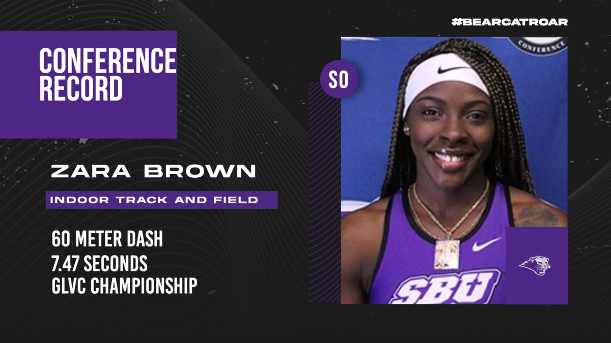 IT&amp;F: BIG MARK AT GLVC CHAMPIONSHIPS! Zara Brown breaks a conference and school record in the 60-meter dash!!! Way to go!!
#BearcatRoar