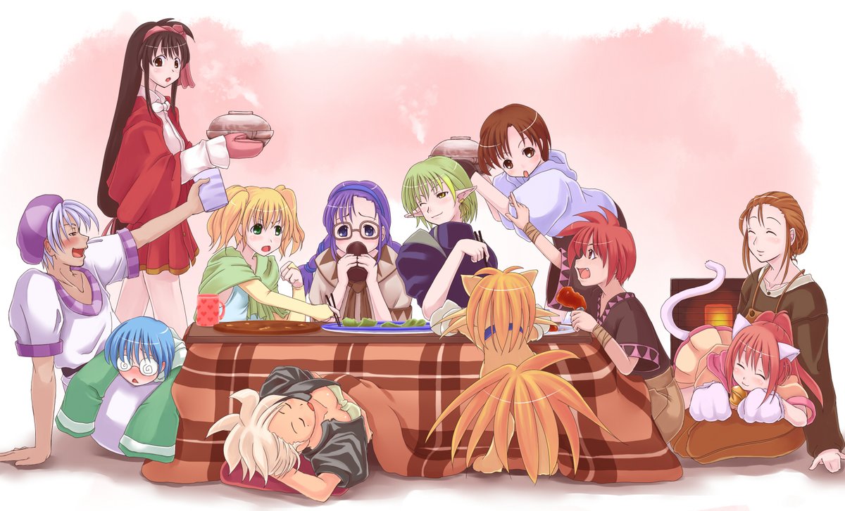 #moocarnival 開催おめでとうございます!
はるか昔の過去絵の再掲ですが悠久幻想曲1のキャラ集合絵でお祝いさせてください。 