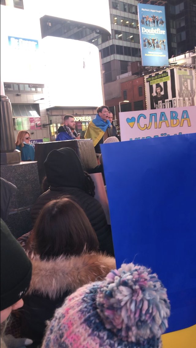 CFayKray's tweet photo. In NYC we #StandWithUkraine
And if there isn’t a protest near you, here are some immediate ways you can support: https://t.co/07EpDjwXvK https://t.co/BTPEj27fDi