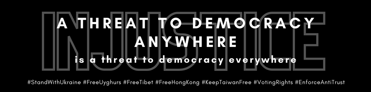 karenTL's tweet photo. #StandWithUkraine
#FreeUyghurs
#FreeTibet
#FreeHongKong
#KeepTaiwanFree
#VotingRights
#EnforceAntitrust

📢 "The greatest threat to freedom is the absence of criticism." - Wole Soyinka

📢 "The great threat to freedom is the concentration of power." - Milton Friedman https://t.co/F2si1sjCxQ