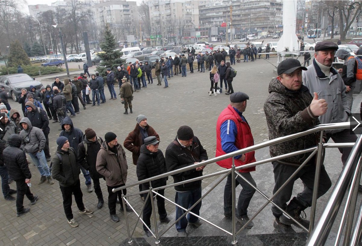 p_ferragu's tweet image. In Ukraine, Civilians waiting in line to volunteer in the army. Such a moving picture. Will I ever have the courage of these men?