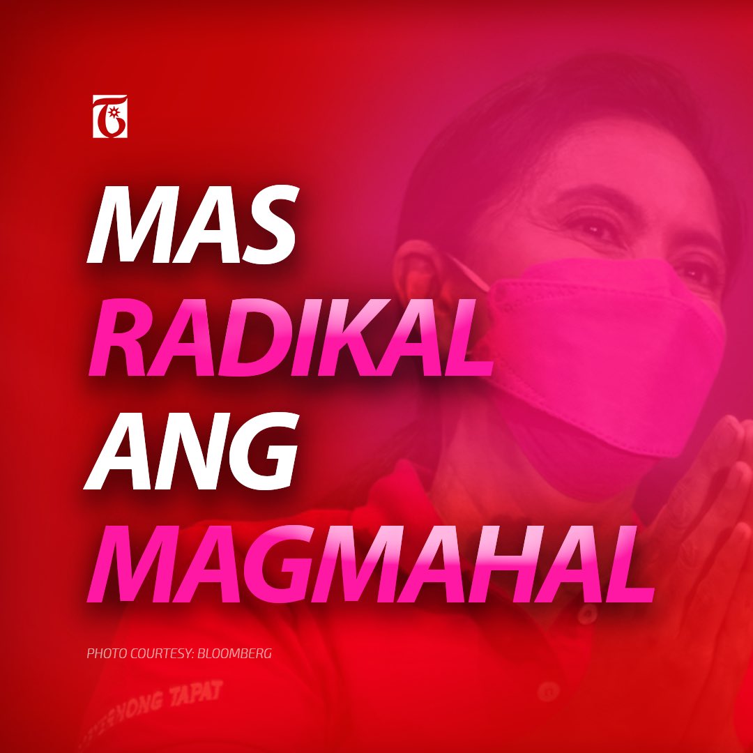 tindigfeushs's tweet photo. MAS RADIKAL ANG MAGMAHAL.

The slogan of presidential candidate and Vice President Leni Robredo sets a tone for this year’s love month. For the past two years, the Valentine’s day we celebrated is unlike the past. https://t.co/4fi3MnMrVk