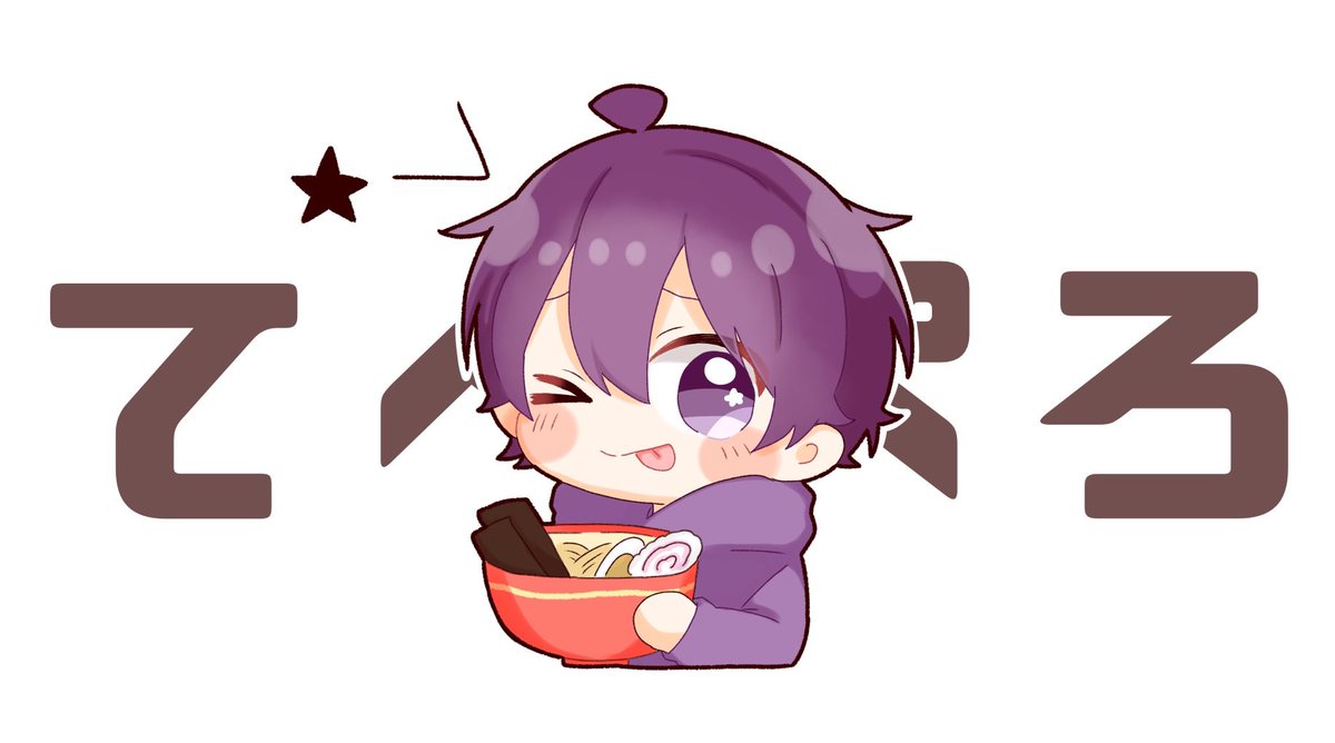 1boy noodles tongue out tongue purple hair male focus one eye closed  illustration images