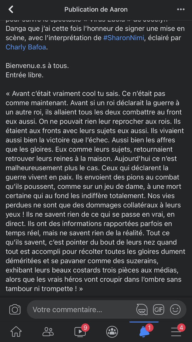 aarluks's tweet photo. Hello la famille, bon dimanche à tous. Je viens vers vous comme d’habitude, vous inviter ce mercredi 2 mars à l’Institut Français - Halle de la Gombe à partir de 19h00, pour suivre le spectacle « Virus Ebola » https://t.co/zQIL6dv7ef