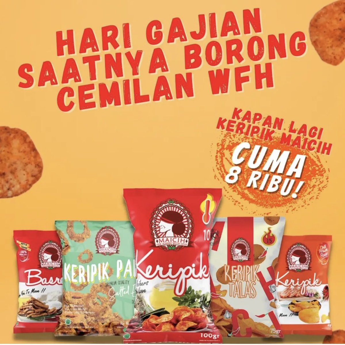 Eh udah gajian aja nih?!? 😊 
bisa kalii jajan #maicih <a href="/infomaicih/">Maicih Official Indonesia</a> cari inspirasi buat WFH 🌶🔥 di shopee.co.id/maicihofficial…

Tunggu apalagi??? Cussss… 🚀