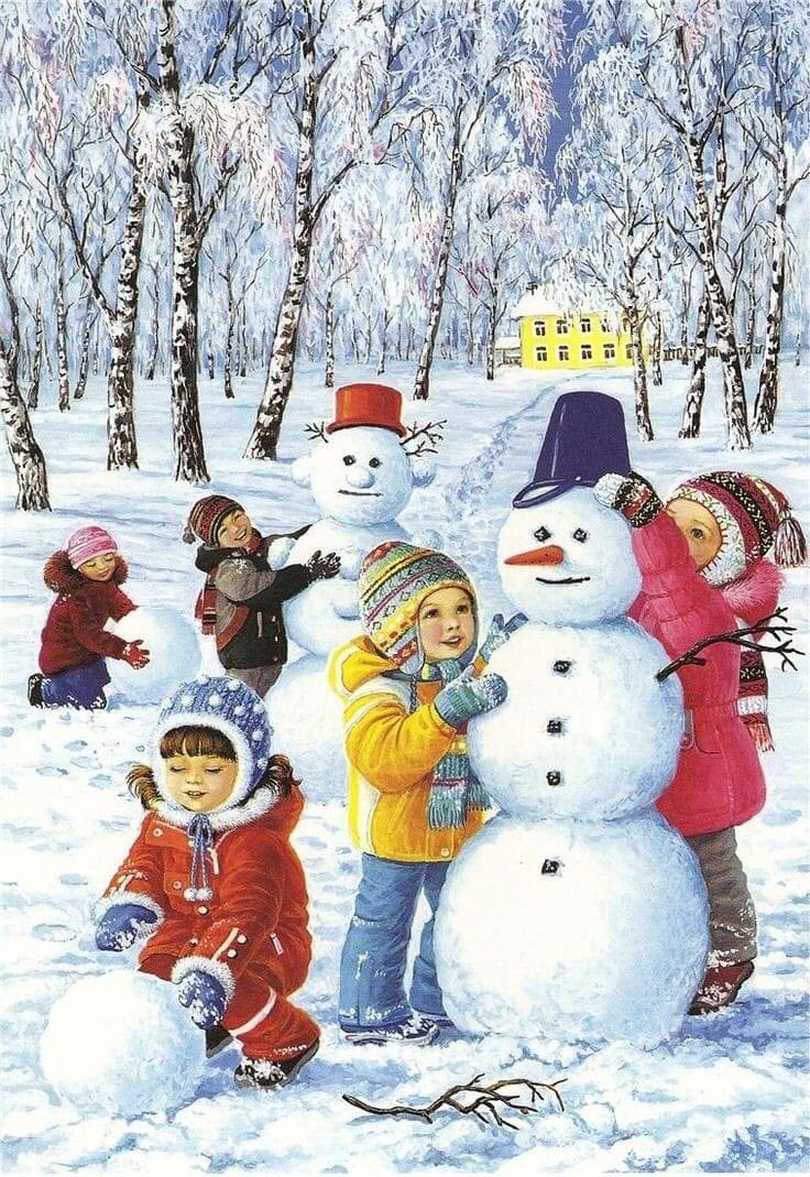 Рисунок зима для детей