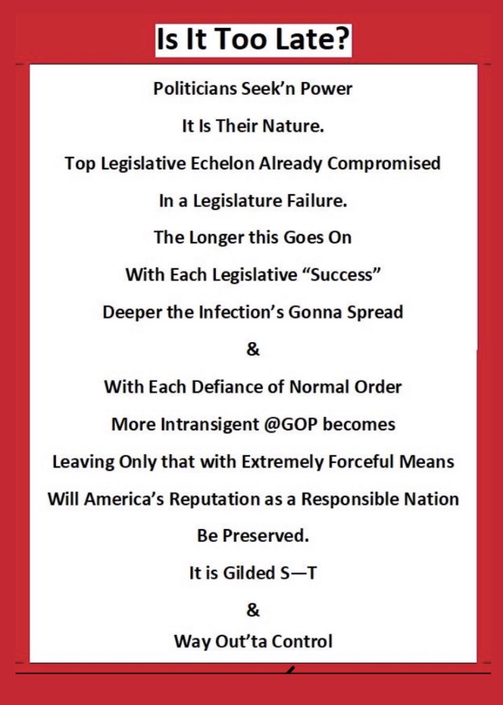 CurrSpecialties's tweet photo. @sarahkendzior @UROCKlive1 What they know far worse:
They know #TheTargetIsUS.
How sick is this?
A whole Party of Treachery.
This is historic!
What is US Leadership Gonna do about it? Just let these despicable beings screw our system & trust Our Liberty to #PapaPuti? These people must be arrested wo delay. https://t.co/eY3fpfhCn5
