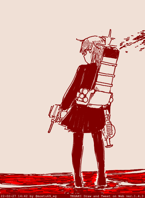 アパリ防衛作戦中、海域の対潜掃討を行う駆逐艦若葉 #tegaki_dt 