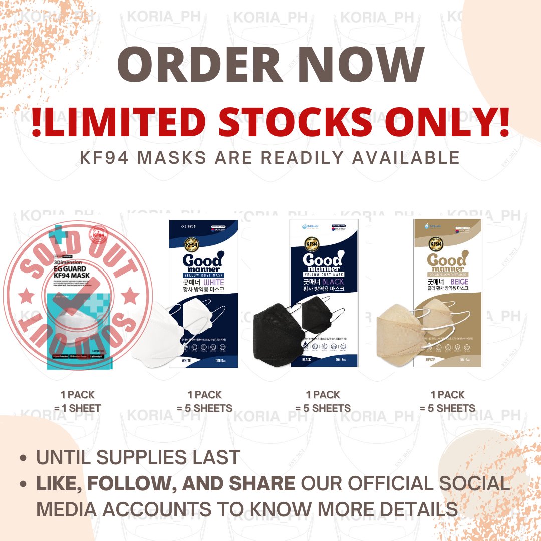 koria_ph's tweet photo. GOOD NEWS!
Our package from SoKor arrived earlier than expected. Therefore, our KF94 masks are now readily available to order and to ship!

📝GO ORDER NOW 📝
❗LIMITED STOCKS ONLY❗
---
Go check our pinned post for our order guidelines.
#kf94mask #ph #egguard #goodmanner #kf94 https://t.co/ZMUvL6op4T