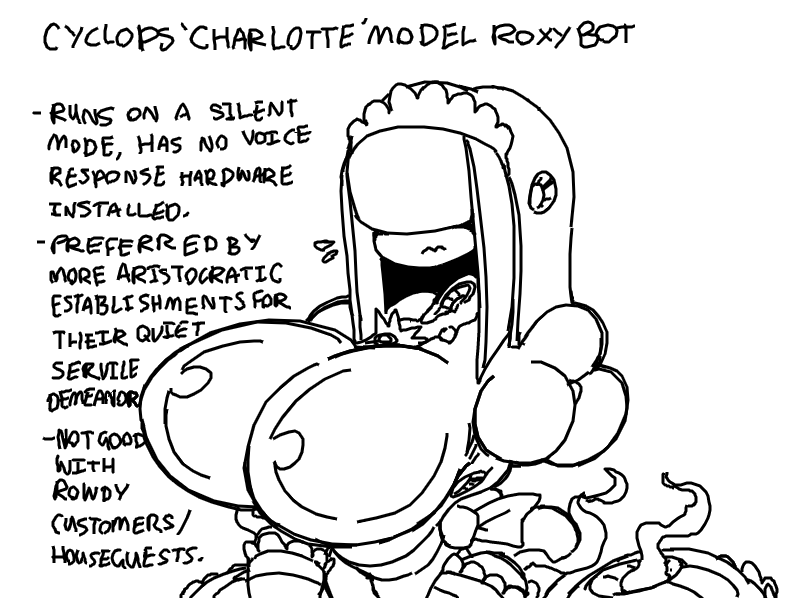 I haven't drawn a 'Roxybot' in a good while, so here's a new model variant! 