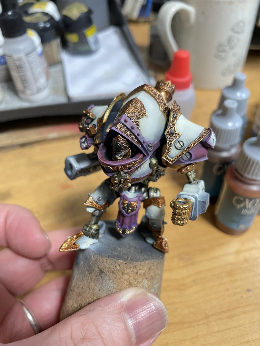 garo0920's tweet image. 制作ログ
EYE OF TRUTH
シルバー部分のペイントと、ファレホゲームカラーのインクでシルバーとゴールド部分のウォッシング。
ゴールド部分は、スキンウォッシュとバイオレットの混色で。重厚感出ていい感じb
#warmachine #hordes #miniaturepainting #prevateerpress