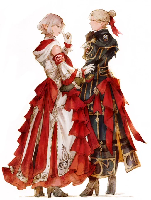 最近(?)描いた赤色っぽいFF14のゑ!赤はイイッ!! 