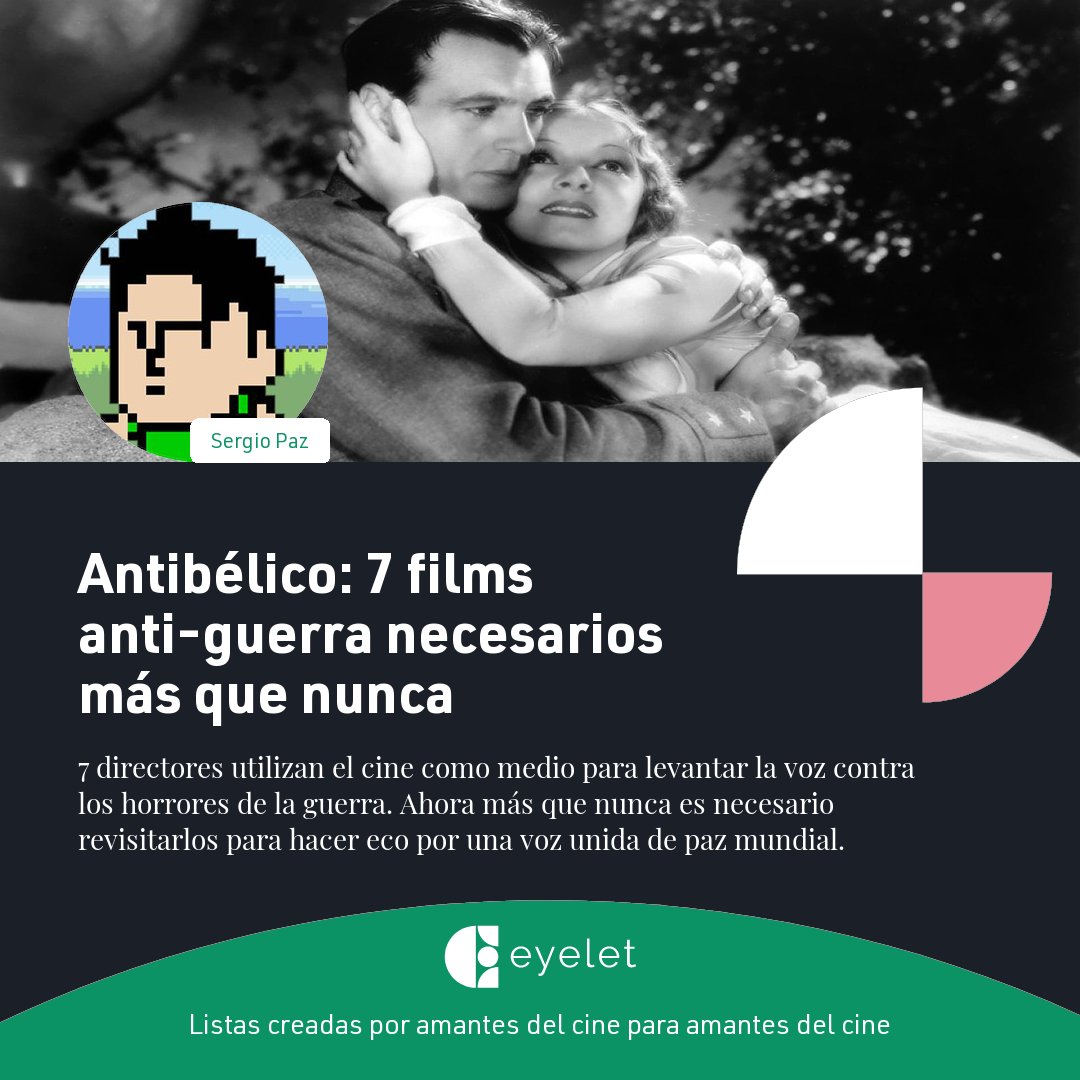 Antibélico: 7 films anti-guerra necesarios más que nunca por <a href="/EyeletMedia/">eyelet</a>

 #eyelet #antibelico #filmlists #AntiWar 

>>> eyelet.com/filmlists/anti…