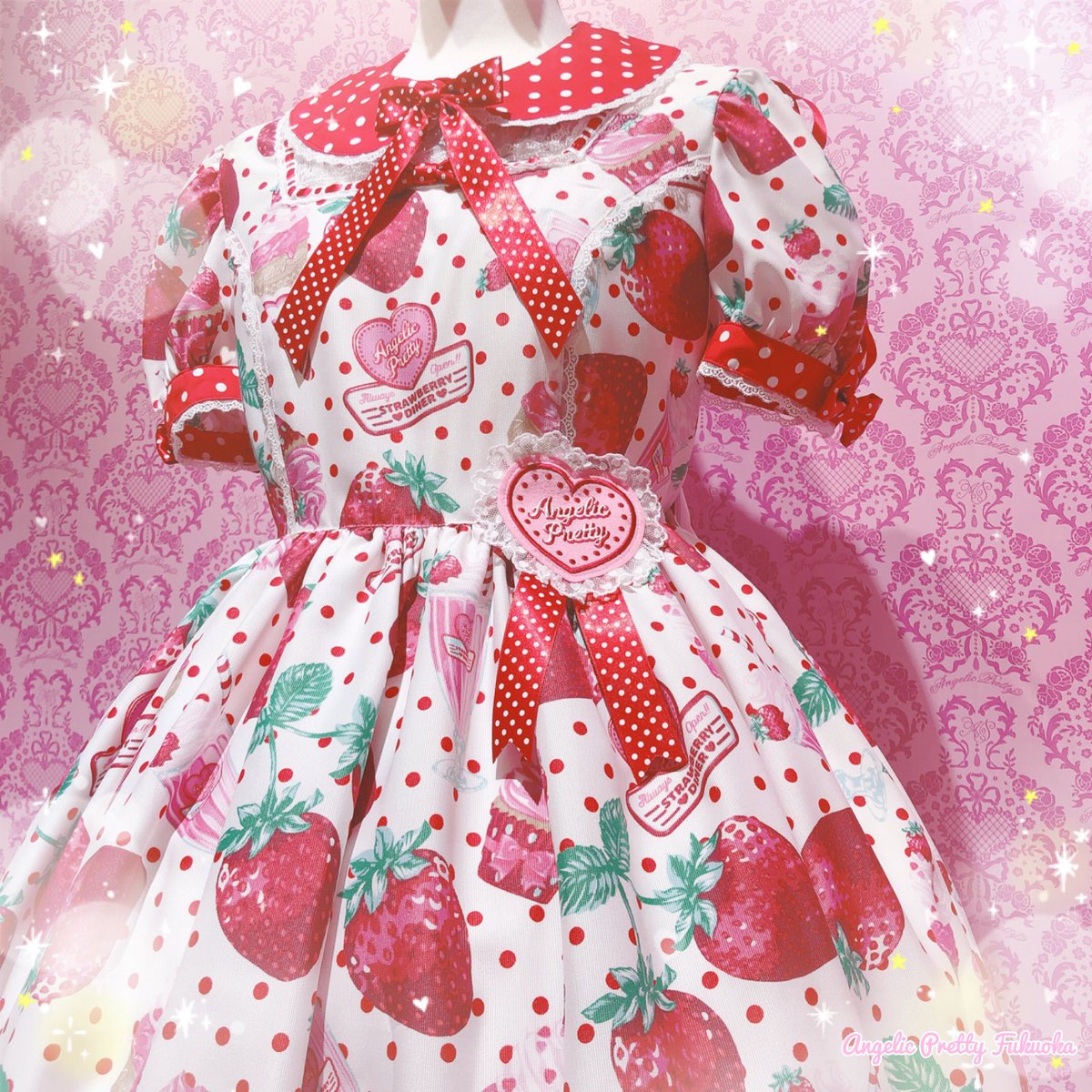 🍓🧁Fresh Strawberry Diner🧁🍓 今年のいちご柄は ミルクシェイクや