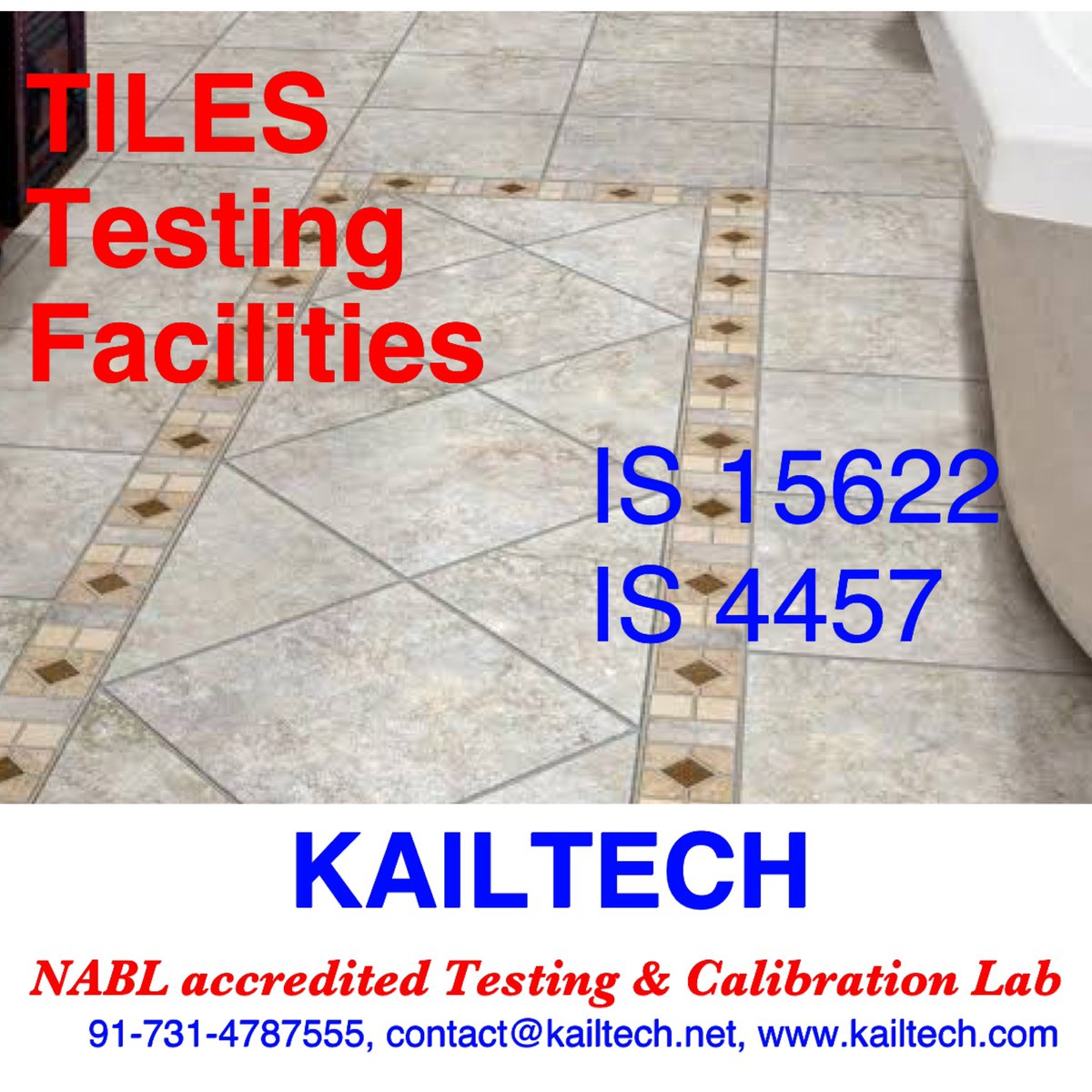 Kailtech_Lab's tweet image. Complete Testing Facilities available as per IS 15622 and IS 4457. Proud to share that we are the first BIS recognised Lab for these Standards. 
 #testinglab #tilesmanufacturers #tilesofindia #nabl #is15622 #is4457 #ceramictiles #ceramictile #acidresistancetiles