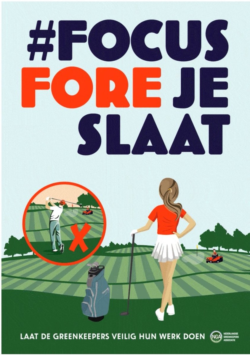 FOCUS FORE JE SLAAT
Sinds jaar &amp; dag zijn golfers en greenkeepers aan elkaar verbonden. Golfers genieten van het weer, baan, sport, hun medegolfers en de natuur. De greenkeepers doen hun best om een steentje bij te dragen aan een positieve ervaring. 
Info:
ngagolf.nl/2022/02/26/foc…