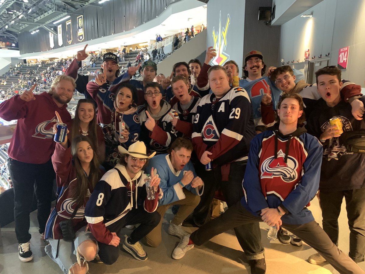 adater's tweet photo. Avs fans tonight in Vegas https://t.co/TSJtnEr4bg