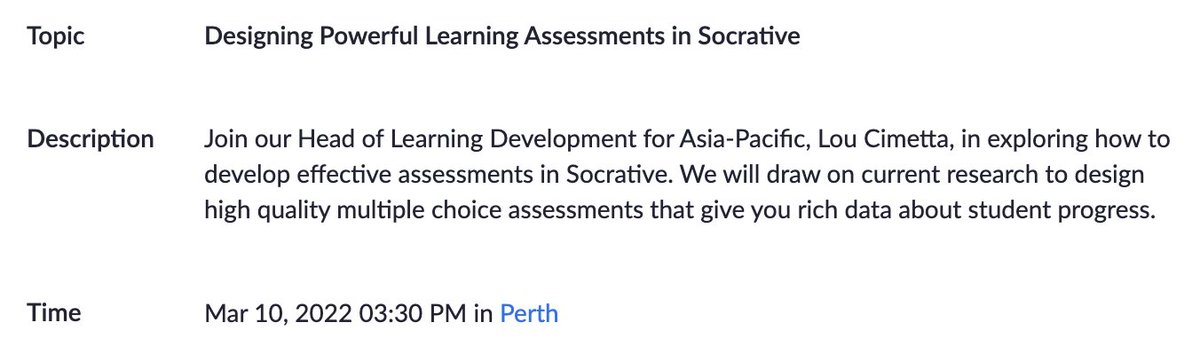 Want to learn how to design high quality multiple choice assessments that provide rich data about student progress?

Join our Head of Learning Development for #APAC, <a href="/LouCimetta/">Louise Cimetta</a>, on March 10th to explore effective assessment strategies!

Register now: ow.ly/BhmB50I3ww0