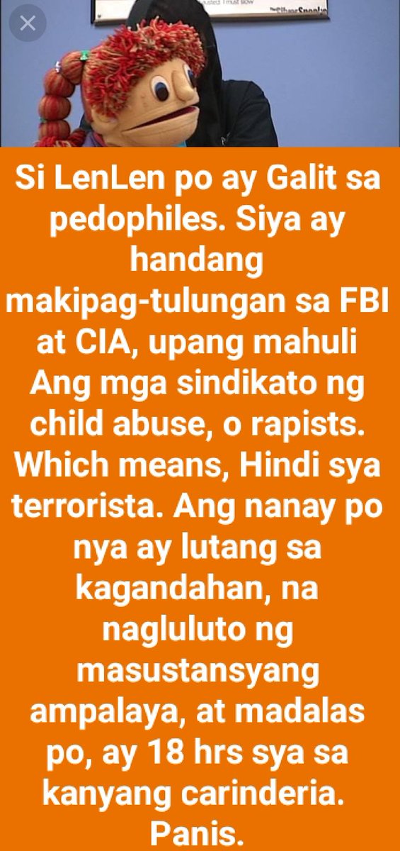 SantaSarmiento3's tweet photo. @kakampwetniLugs @elusive_honey "This is what separates the CIA from the NPA: your ciphers and covert ops, if any, are weak."

BbmSara2028
Yes to puppet (anti-pedophile)

https://t.co/YdJ12CQhCX

#LenlenReveal
#AkoSiLenLen
#IpanaloNa10To https://t.co/yh2z9vdTq3