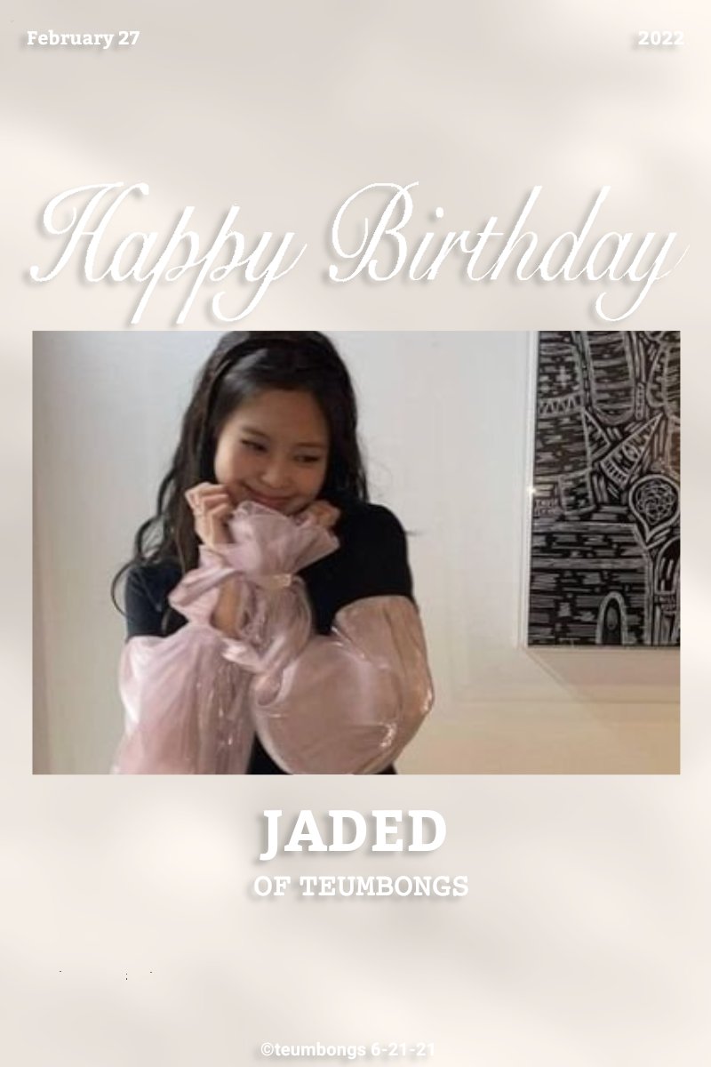 teumbongsonly's tweet photo. HAPPY BIRTHDAY JADED🎉
✅ 2022.02.27

#TEUMBONGS #틈봉 #HAPPYBIRTHDAY #JADEDDAY @doyoungsboo https://t.co/vFBkKaOjtN
