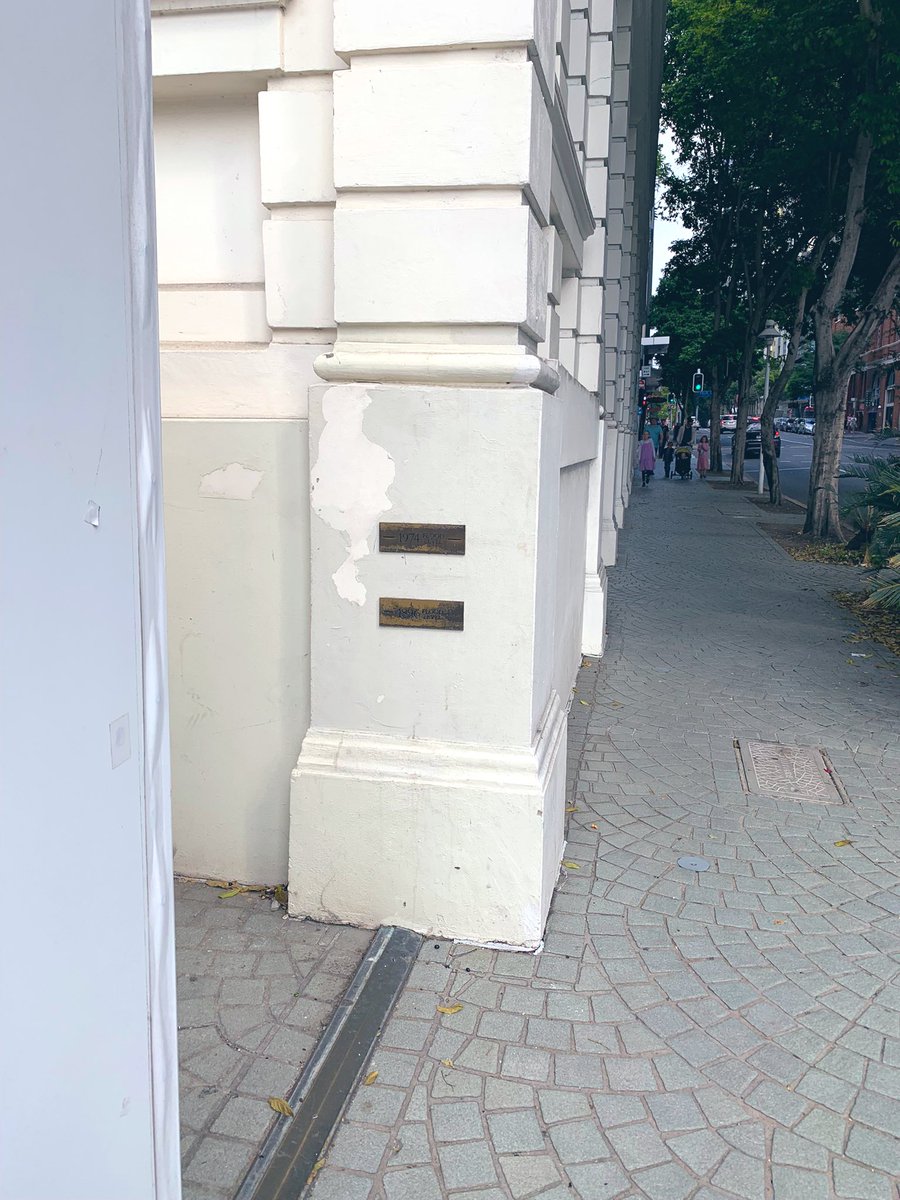 StellaBella67's tweet photo. Took these back in 2019 in Mary Street.  Brisbane has had some serious floods down through the ages. 😨 #brisbane #flood #floodlevels
(Zoom in.) https://t.co/nkbFxY2sFD