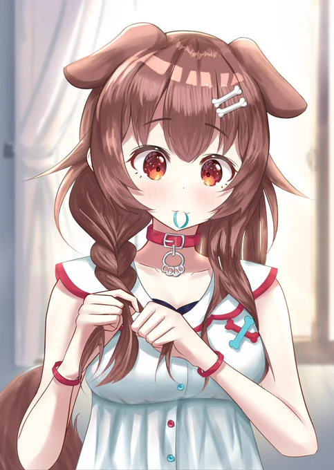 髪を結う🐶
#できたてころね 