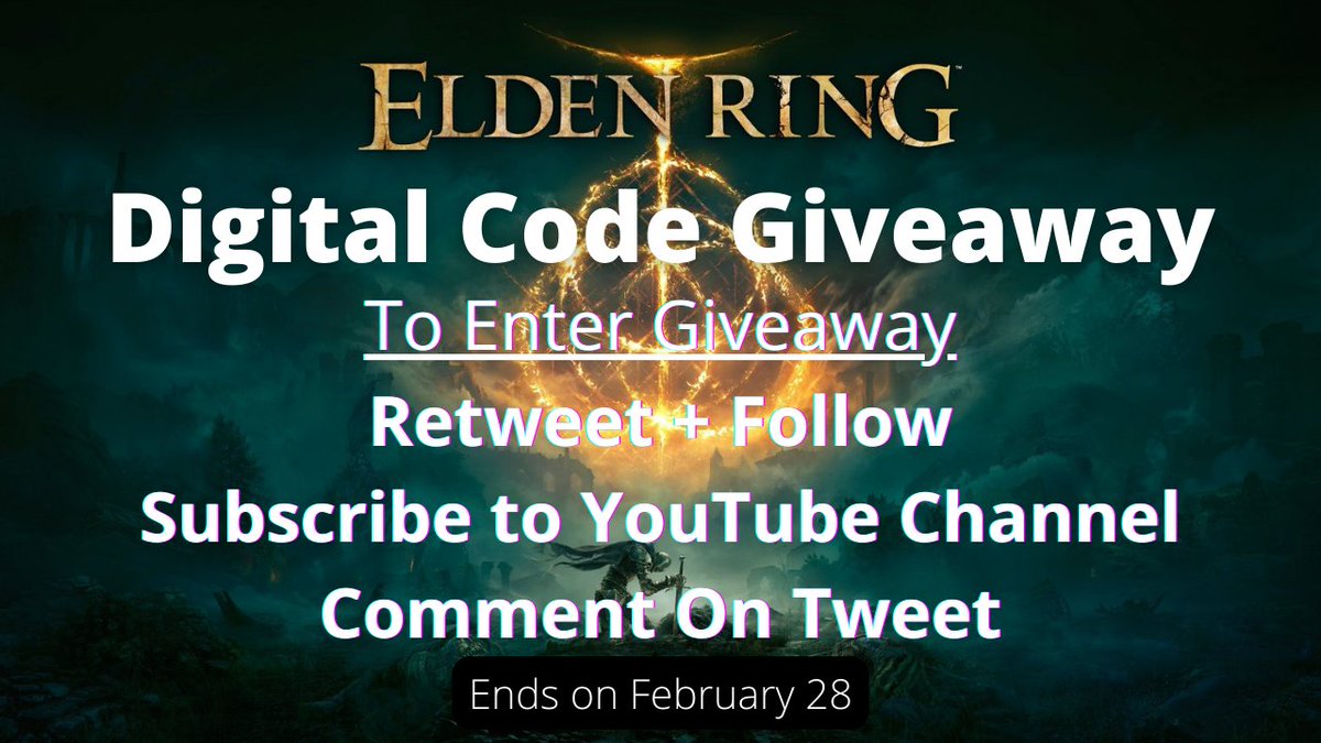 VoxelTwisted's tweet photo. We have another #EldenRing #giveaway for a digital code on the platform of your choice (#PC or #Xbox)

🔄Retweet + Follow @VoxelTwisted
☑️Subscribe on YouTube - https://t.co/vqjBnupeBl
⬇️Comment on Tweet
Like on Facebook for bonus points - https://t.co/e8cMg7Ly9l

Ends on Feb 28 https://t.co/c6zojgm94B