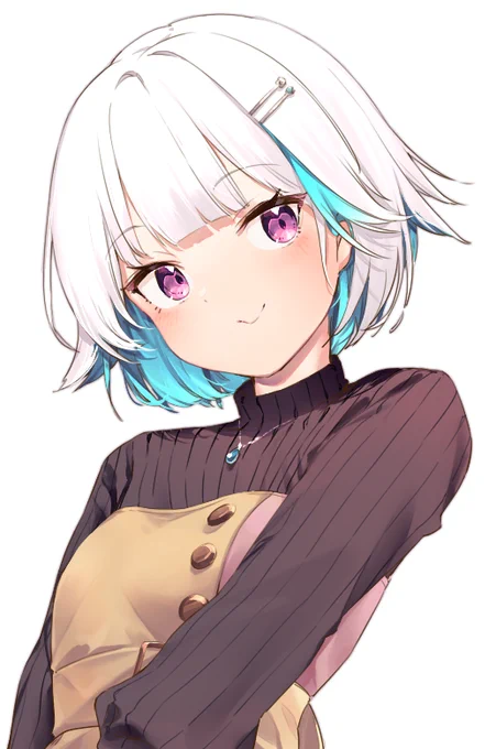 白ショートカット×黒の縦セーター=最強
#ヘル絵スタ 