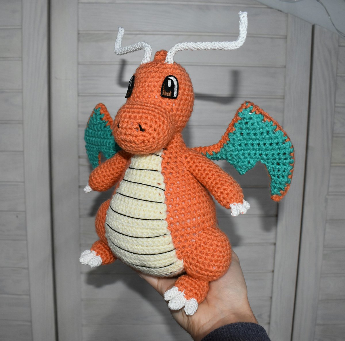 The most beautiful crochet days are those when you crochet without mistakes and do not have to open anything 😅. Here I show you again a Dragonite, which was ordered. One of my favorite Pokemon! 

#Dragoran #Dragonite #amigurumi #crochet #commissions #häkeln #pokemon