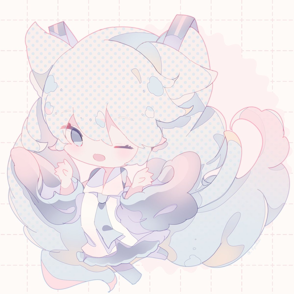 初音ミク 「ねこみくさん
#初音ミク 」|冬月がとのイラスト