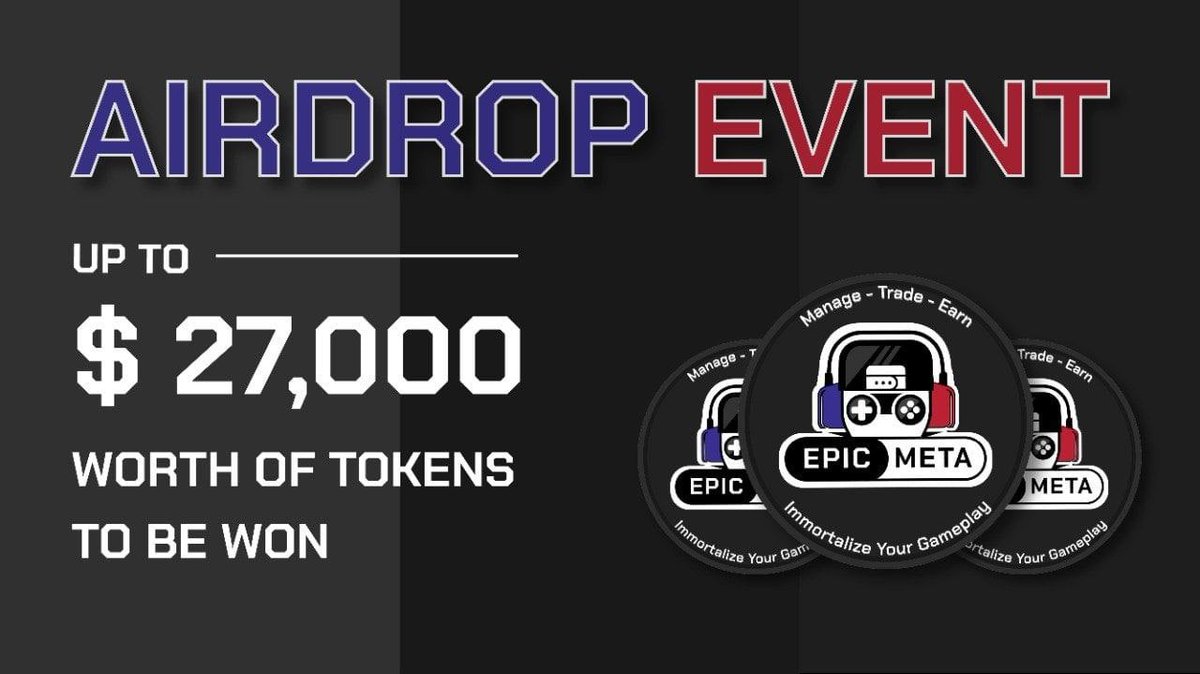 🚀 #Airdrop: Epic Meta Round 2
💰 Value: 150 EMT
👥 Referral: 600 EMT
📒 Partnership: Enjin, TokoCrypto, Emerge Esports
📗 Investors: Micro Cap Frontier, Astronaut Capital
📅 End Date: 25th March, 2022

Talk with the Telegram Bot
t.me/OfficialEpicMe…

#Airdrops #Crypto