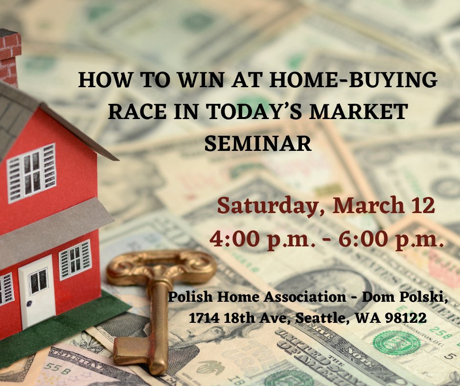 The Polish-American Chamber of Commerce Pacific Northwest <a href="/PACCPNW/">PACCPNW</a> invite you to the seminar: How to win at a home-buying race in today's market. eventbrite.com/e/presentation…