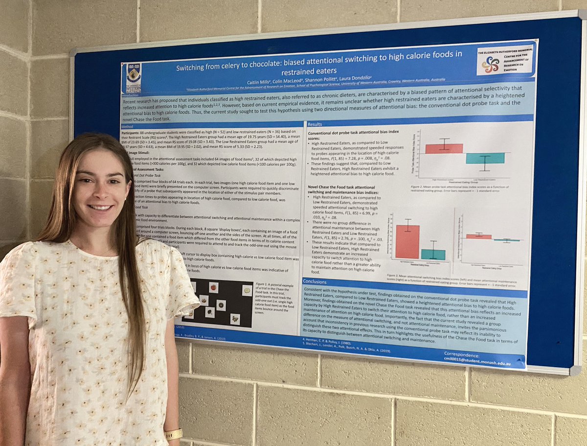 CLMills's tweet photo. Finally got to see my research poster in real life, right outside the @UWA_CARE lab! 🥳 shoutout to my paparazzo and boss lady @LDondzilo 📸 😂 @UWApsych https://t.co/HGL9a0u6FT