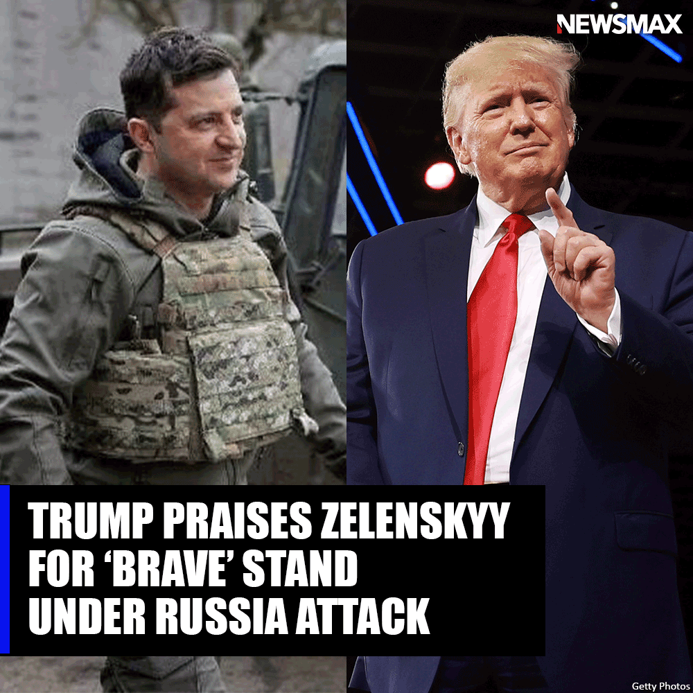 NEWSMAX's tweet image. Former President Donald Trump at #CPAC2022: "The Russian attack on Ukraine is appalling, We are praying for the proud people of Ukraine. God bless them all."  bit.ly/3tgk2d5