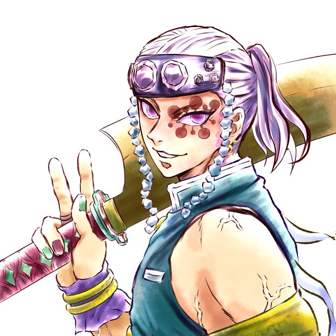 Lilith-ke🔥りりすけさんがTwitterに投稿した宇髄天元(鬼滅の刃)のイラスト。